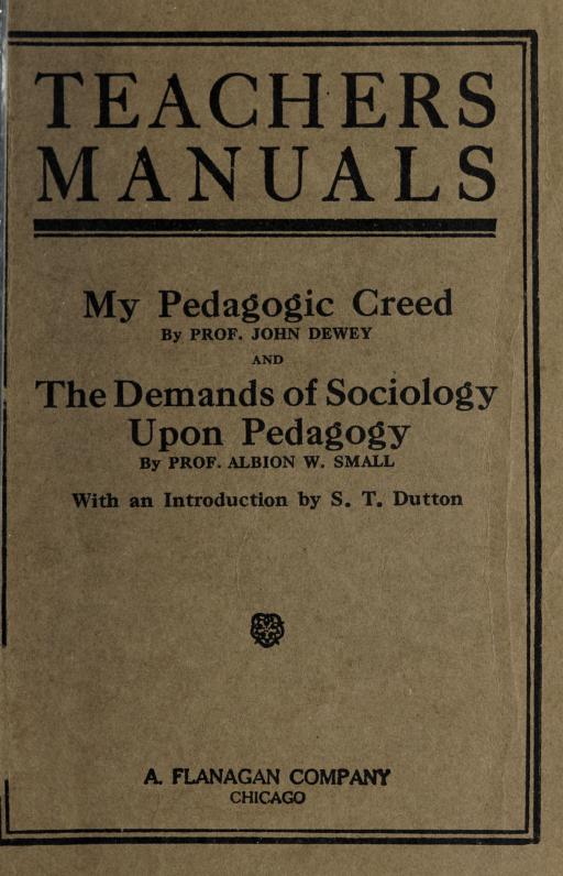 My Pedagogic Creed
